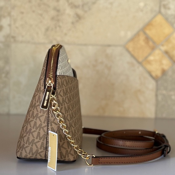 Michael Kors Jet Set Travel Dome Brown Crossbody Bag + Wallet Set - Picture 5 of 15